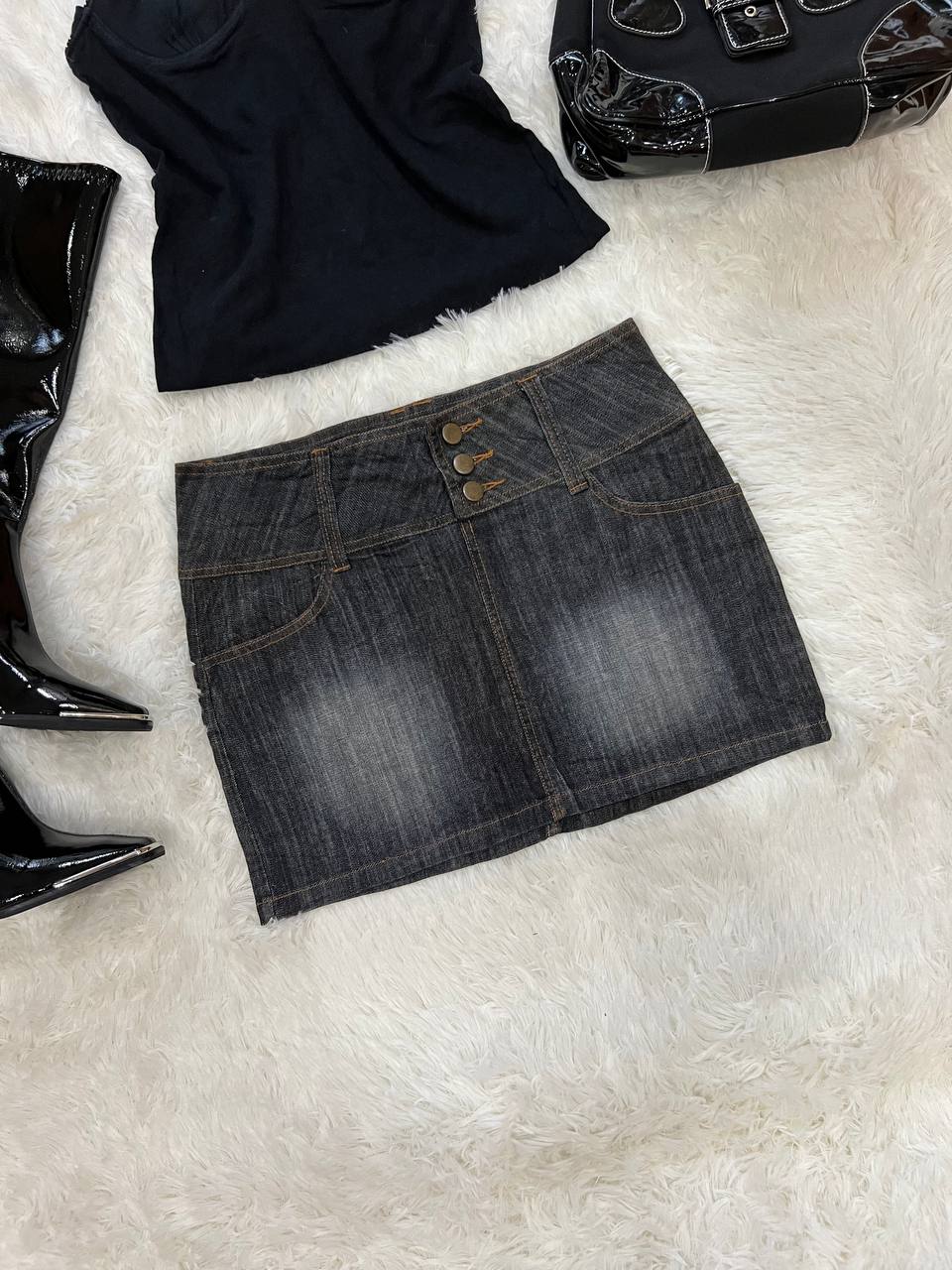Black Washed Skirt