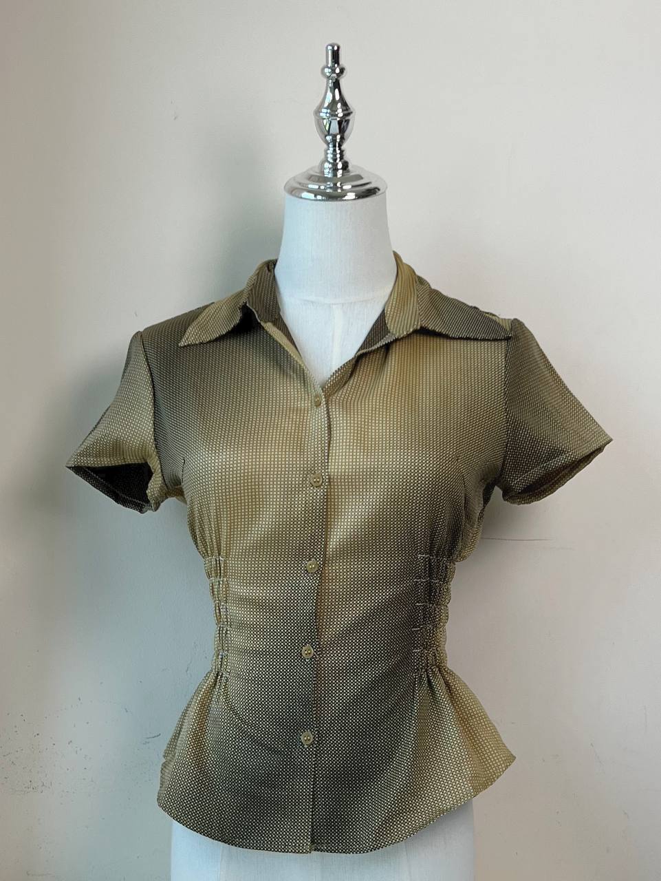 Brown Gradient Fitted Blouse