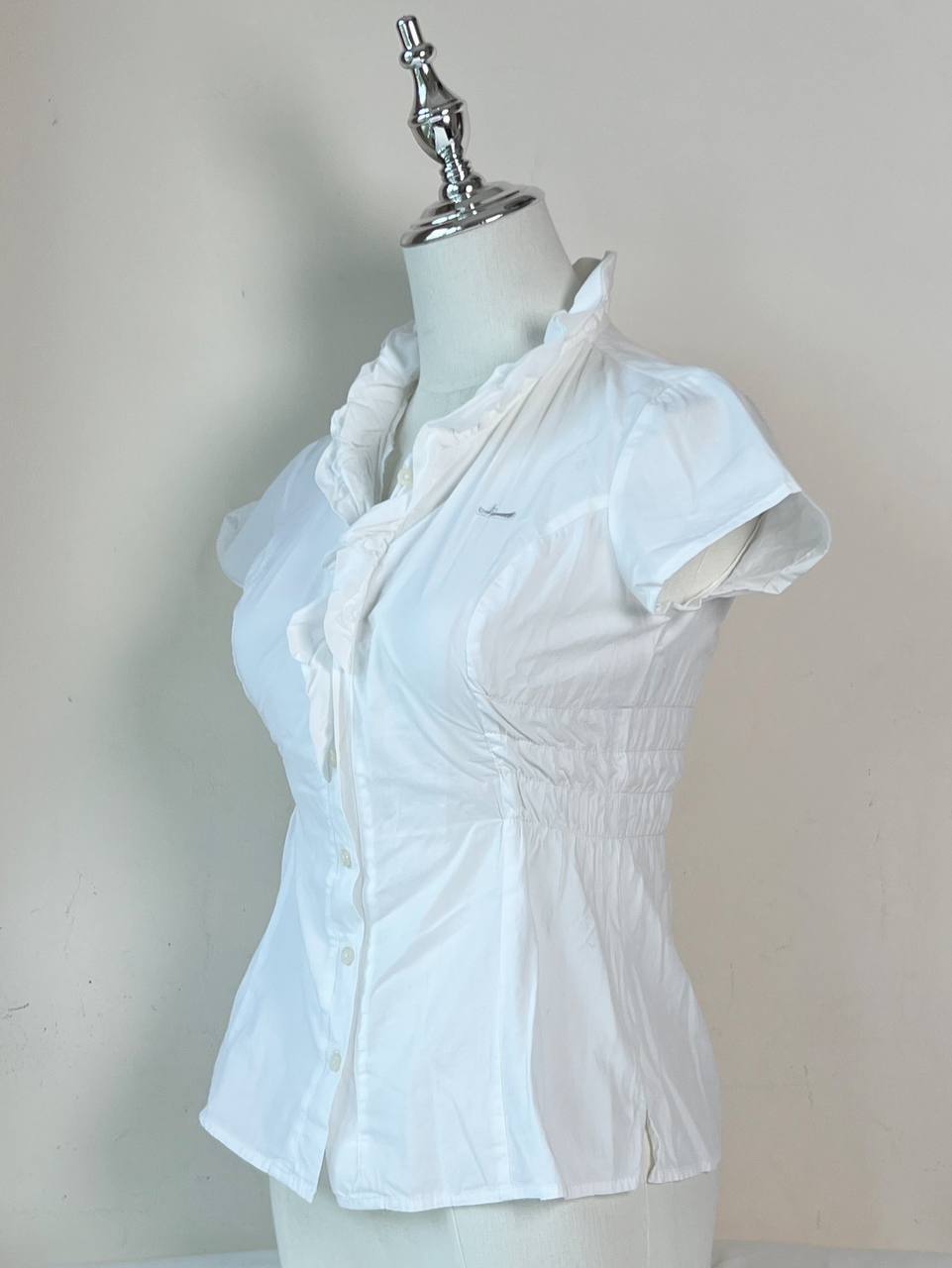 White Fitted Blouse (Brand: Sisley)