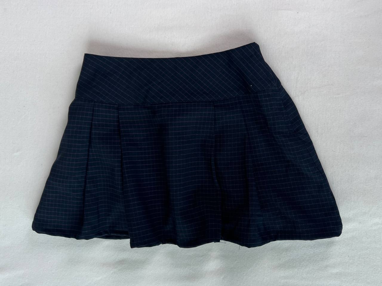 Pleated Grid Skirt