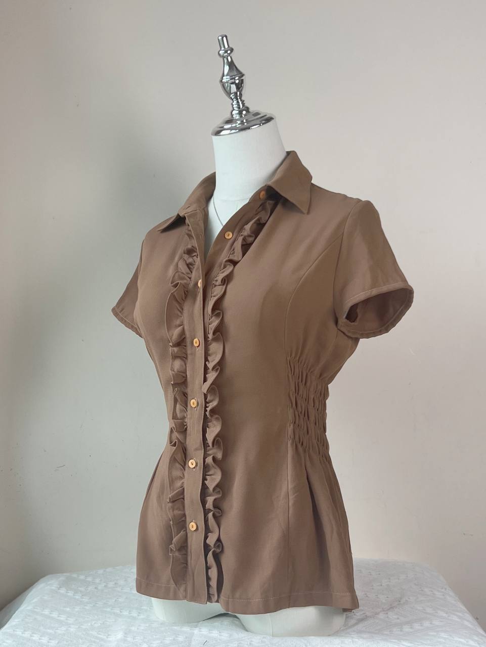 Caramel Fitted Blouse