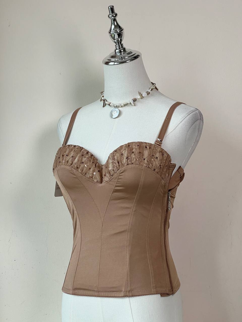 Brown Mode Marie Side Zip Corset