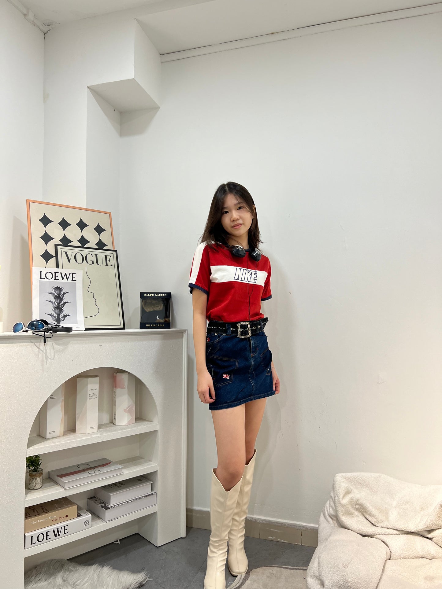 Patchwork Denim Mini Skirt