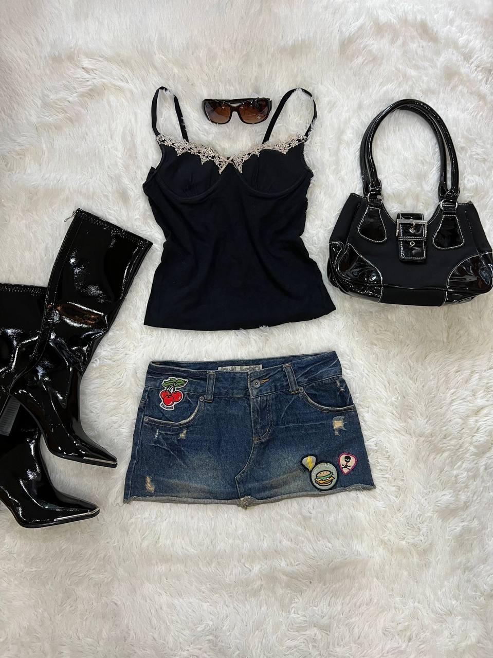 Billabong Patchwork Mini Skirt