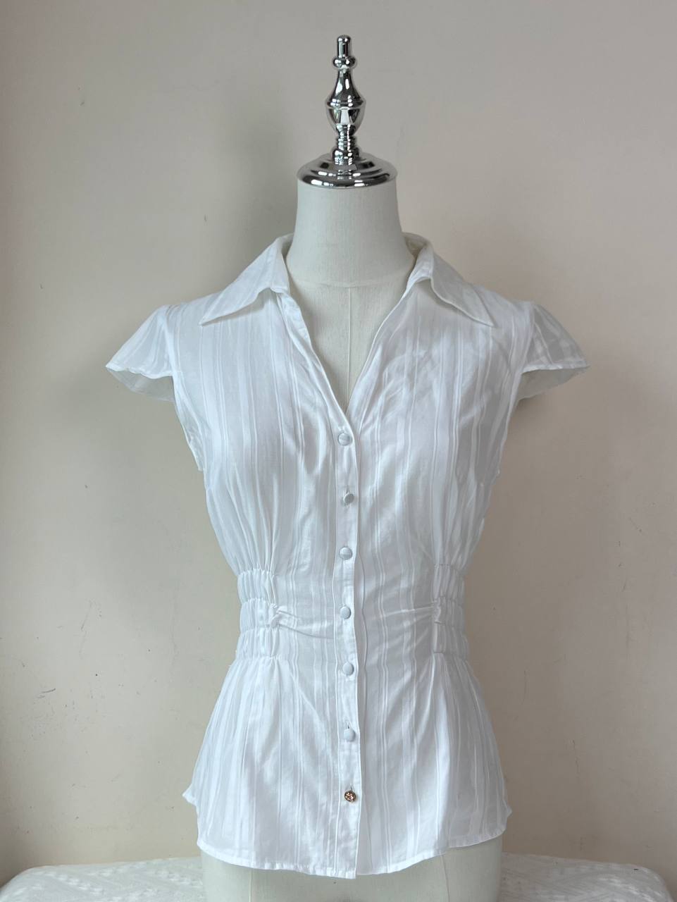 White Fitted Blouse (Brand: Caroll)