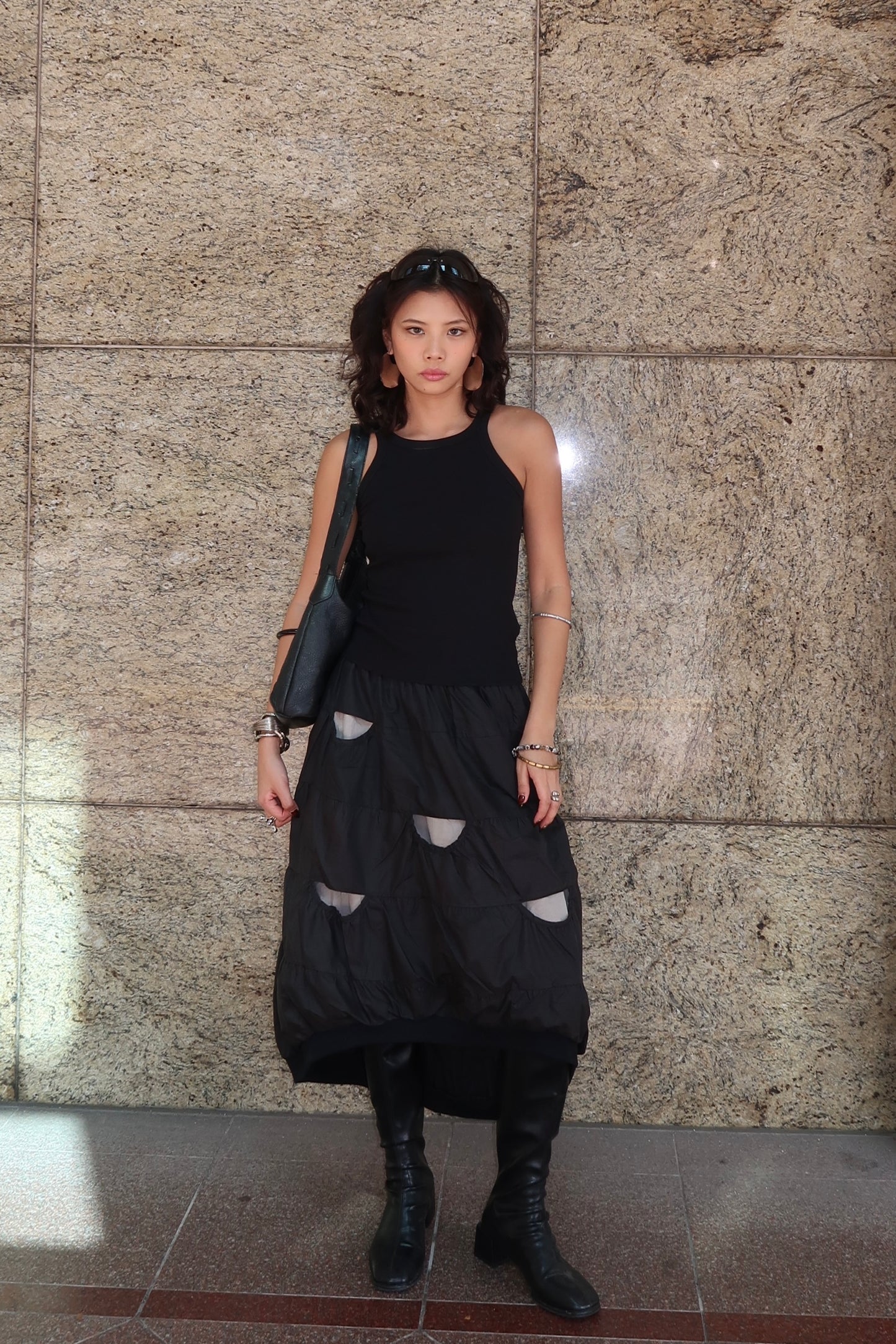 Black Maxi Bubble Skirt