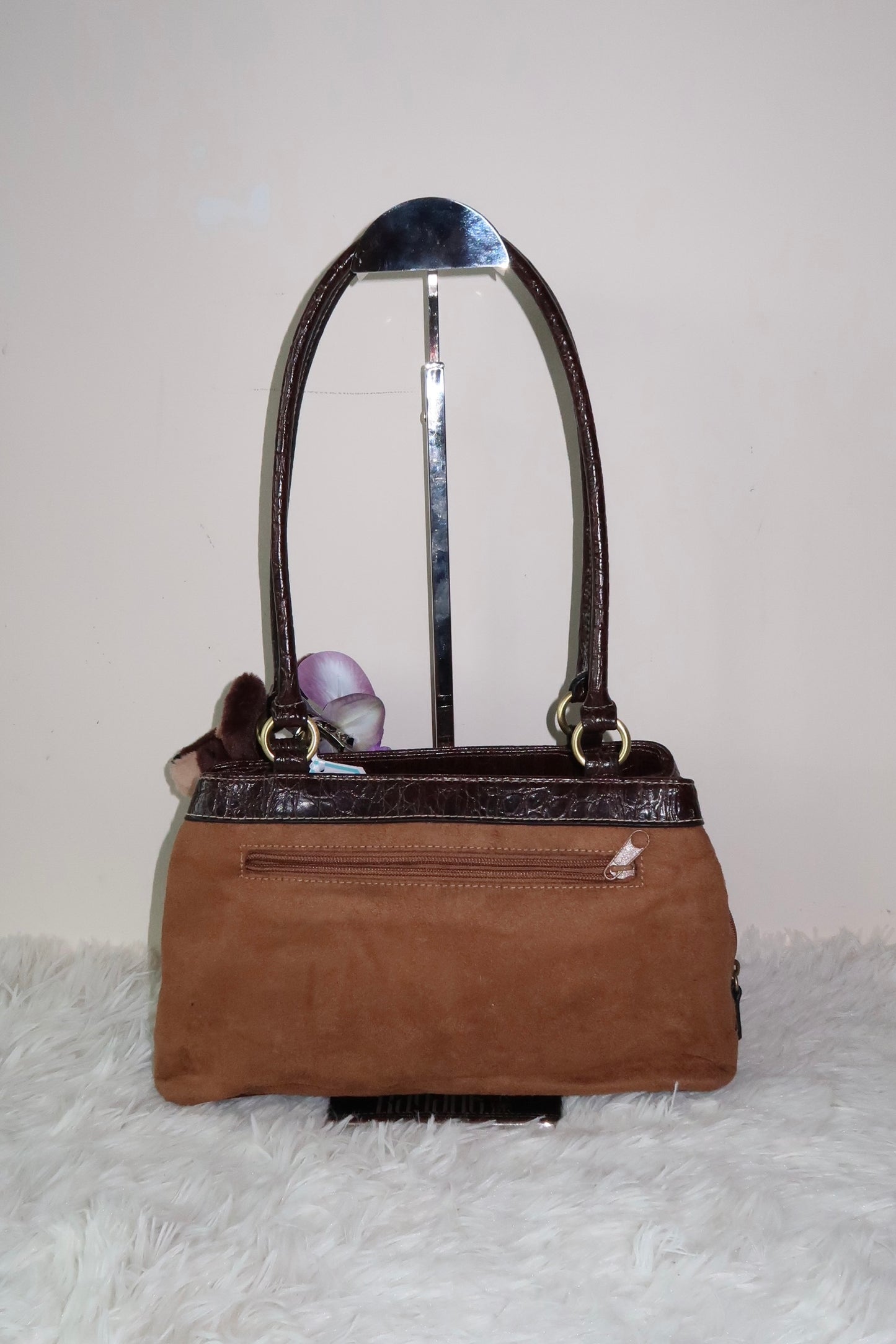 Brown Suede Shoulder Bag