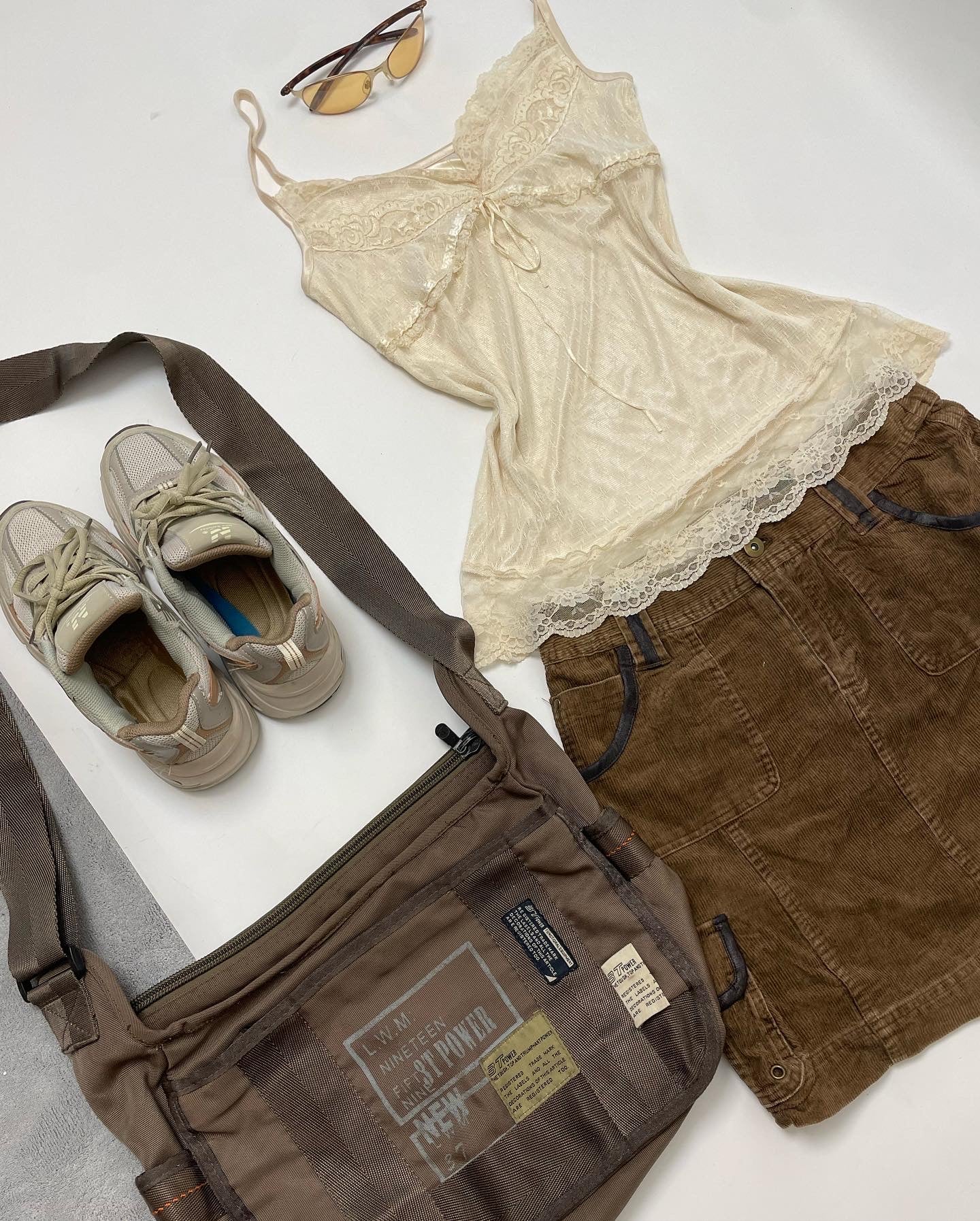 Brown Corduroy Cargo Skirt