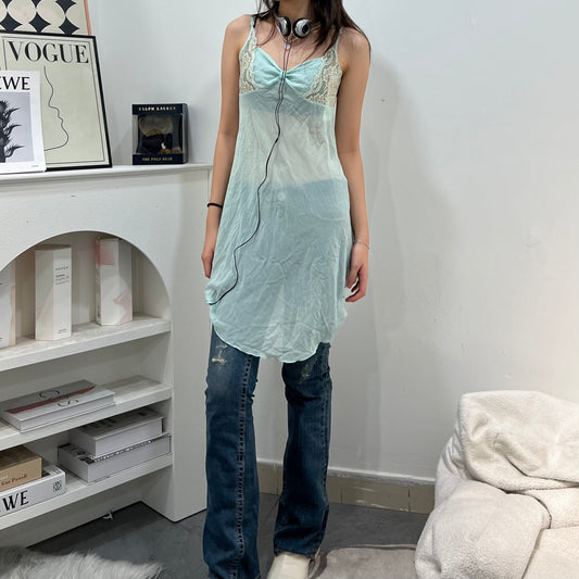 Light Turquoise Camisole Slip Dress