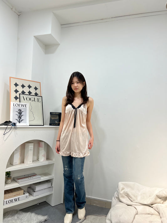 Contrast Neckline Camisole Slip Dress