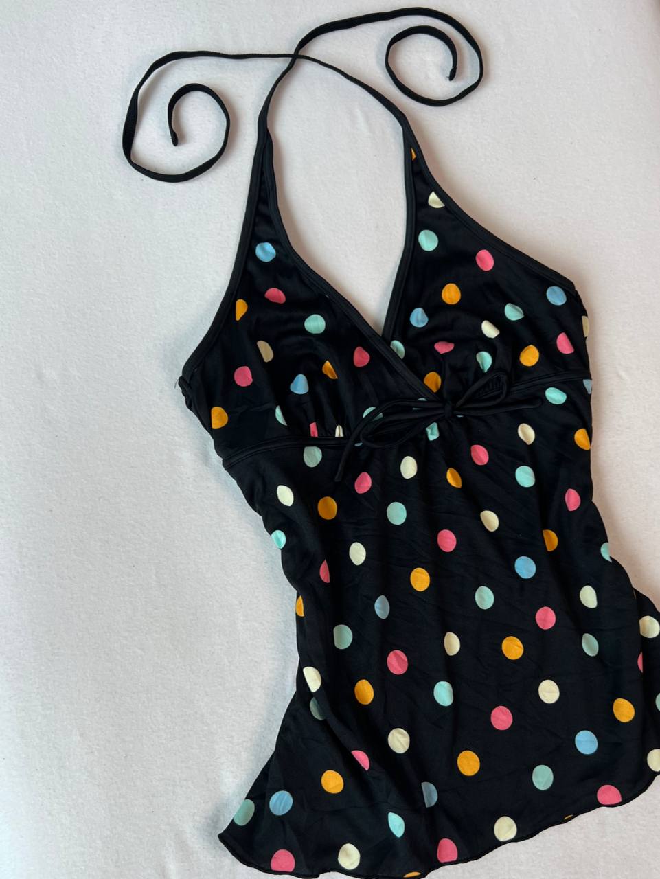 Multicolor Polka Dot Halter Top