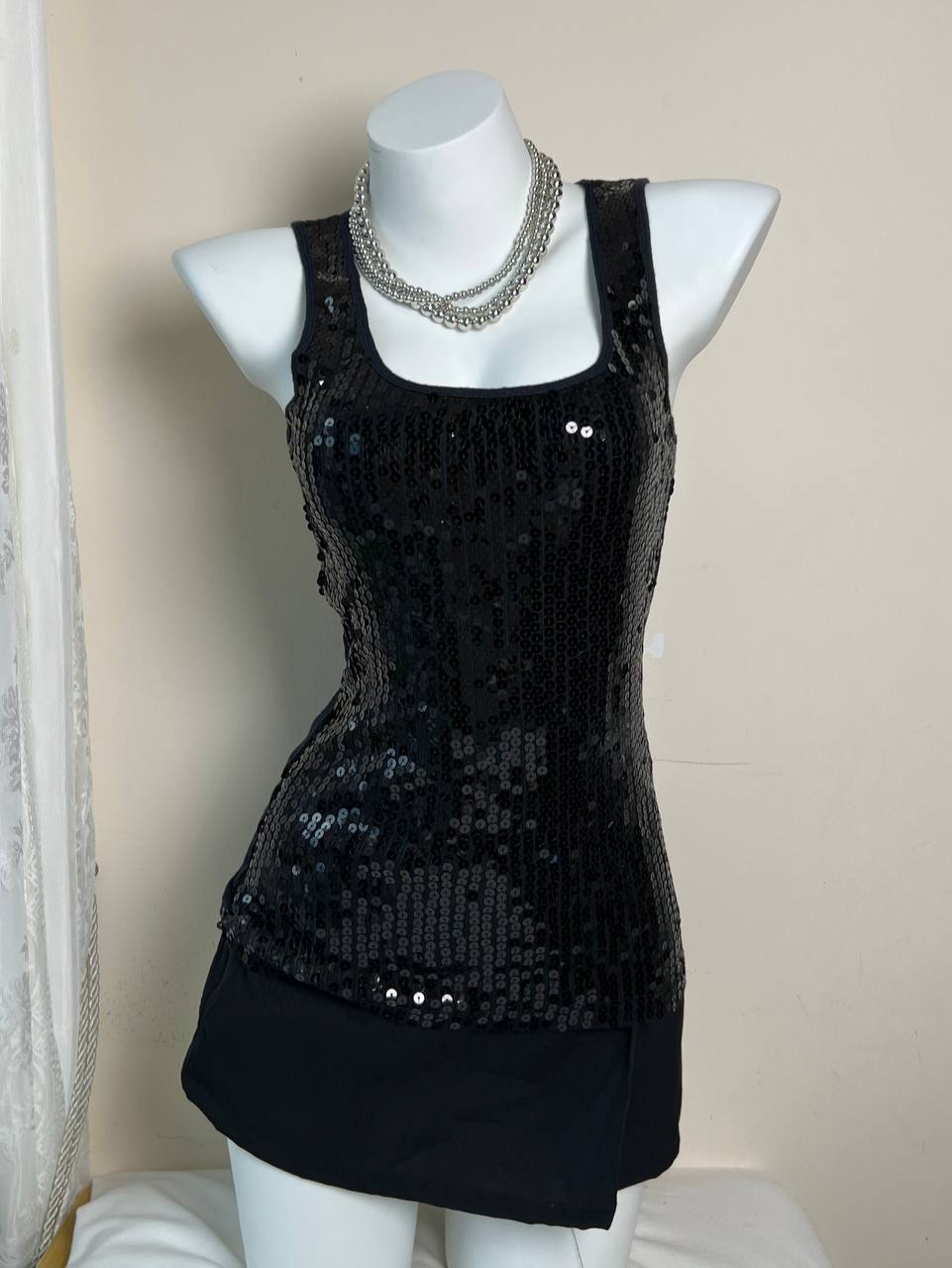 Black Sequinned Tank
