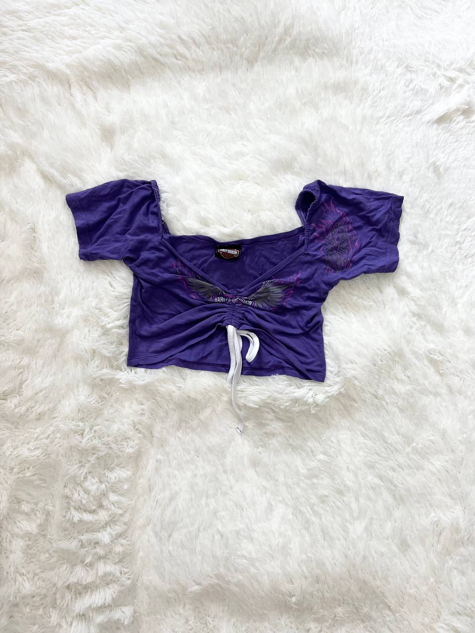 Purple Reworked Harley Tube Top