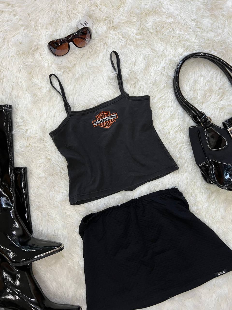 Black Harley Davidson Sleeveless Top