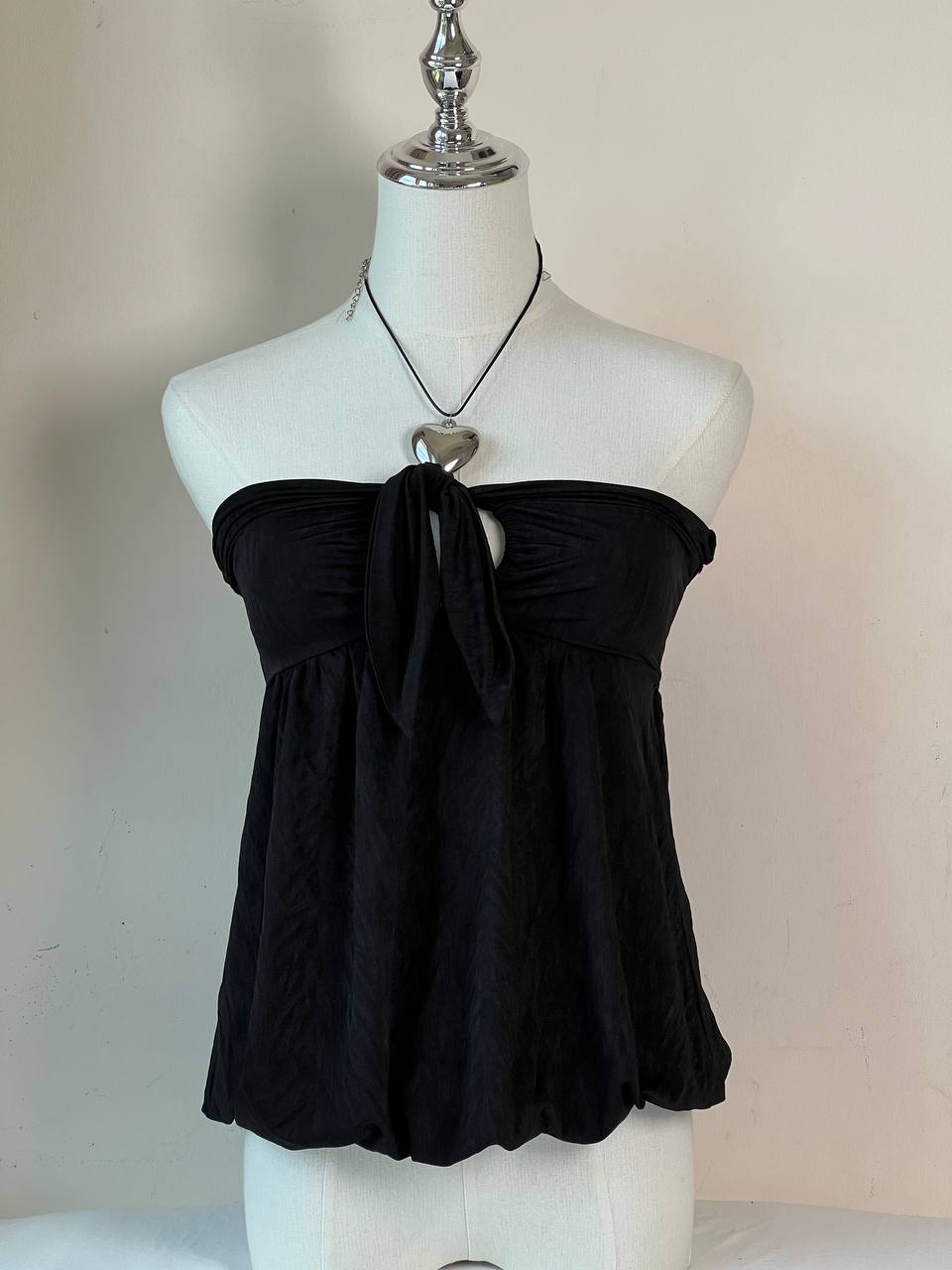 Hole Cutout Bubble Tube Top