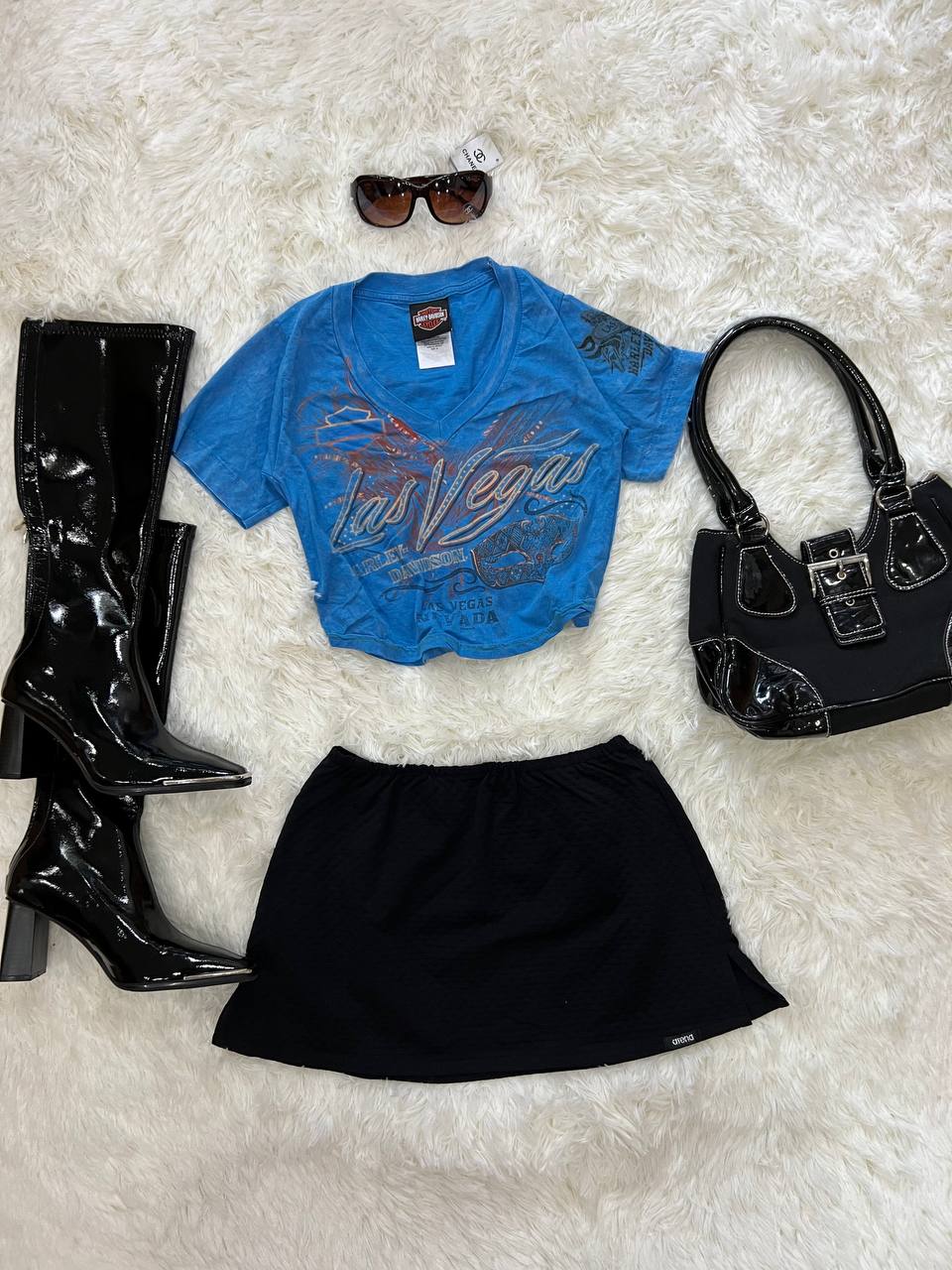 Harley Davidson Las Vegas Reworked Crop Top
