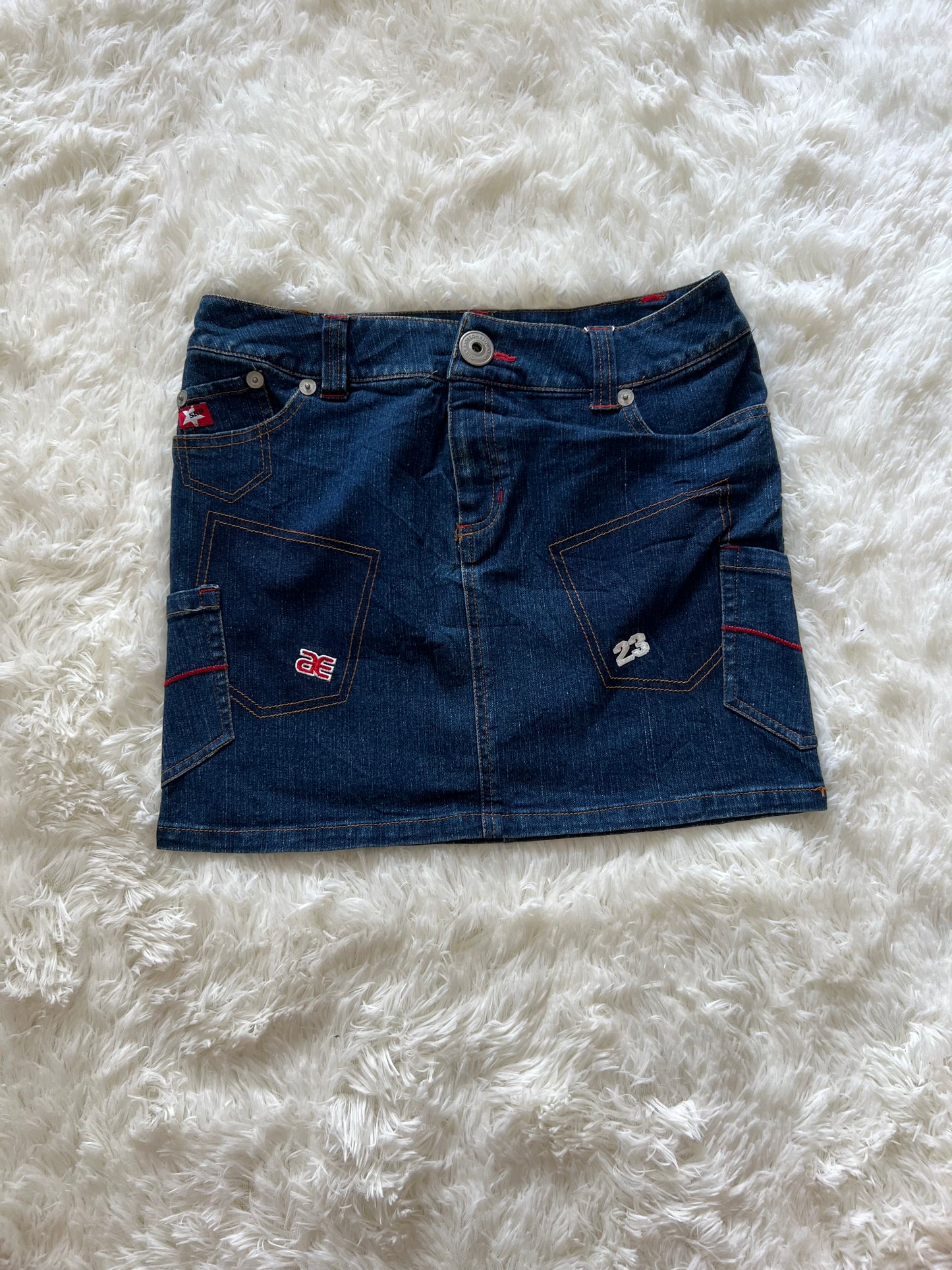 Patchwork Denim Mini Skirt