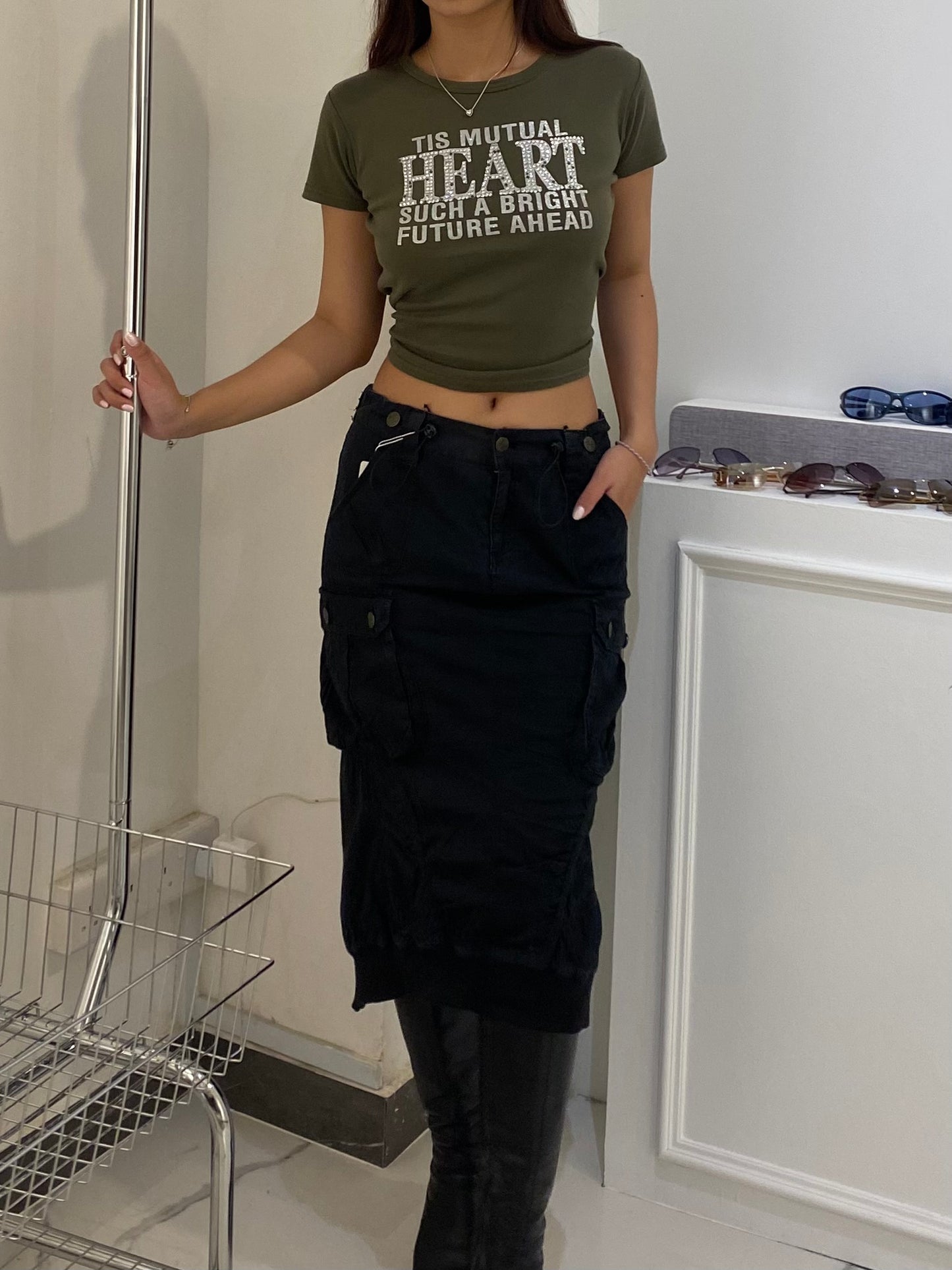 Olive Green Baby Tee