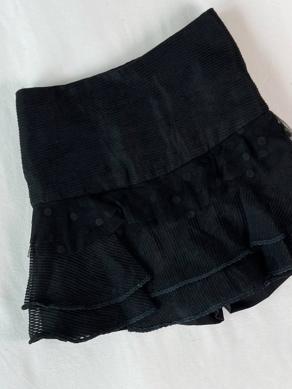 Black Ruffle Mini Skirt