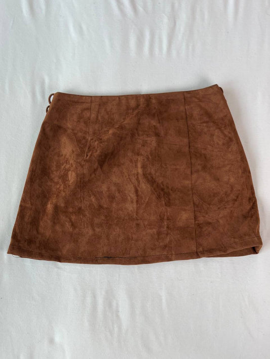 Brown Suede Mini Skirt