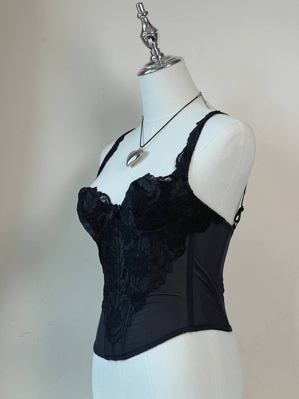 Black Lace Overlay Corset