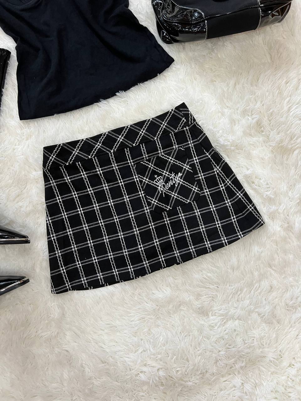 Black Plaid Skirt