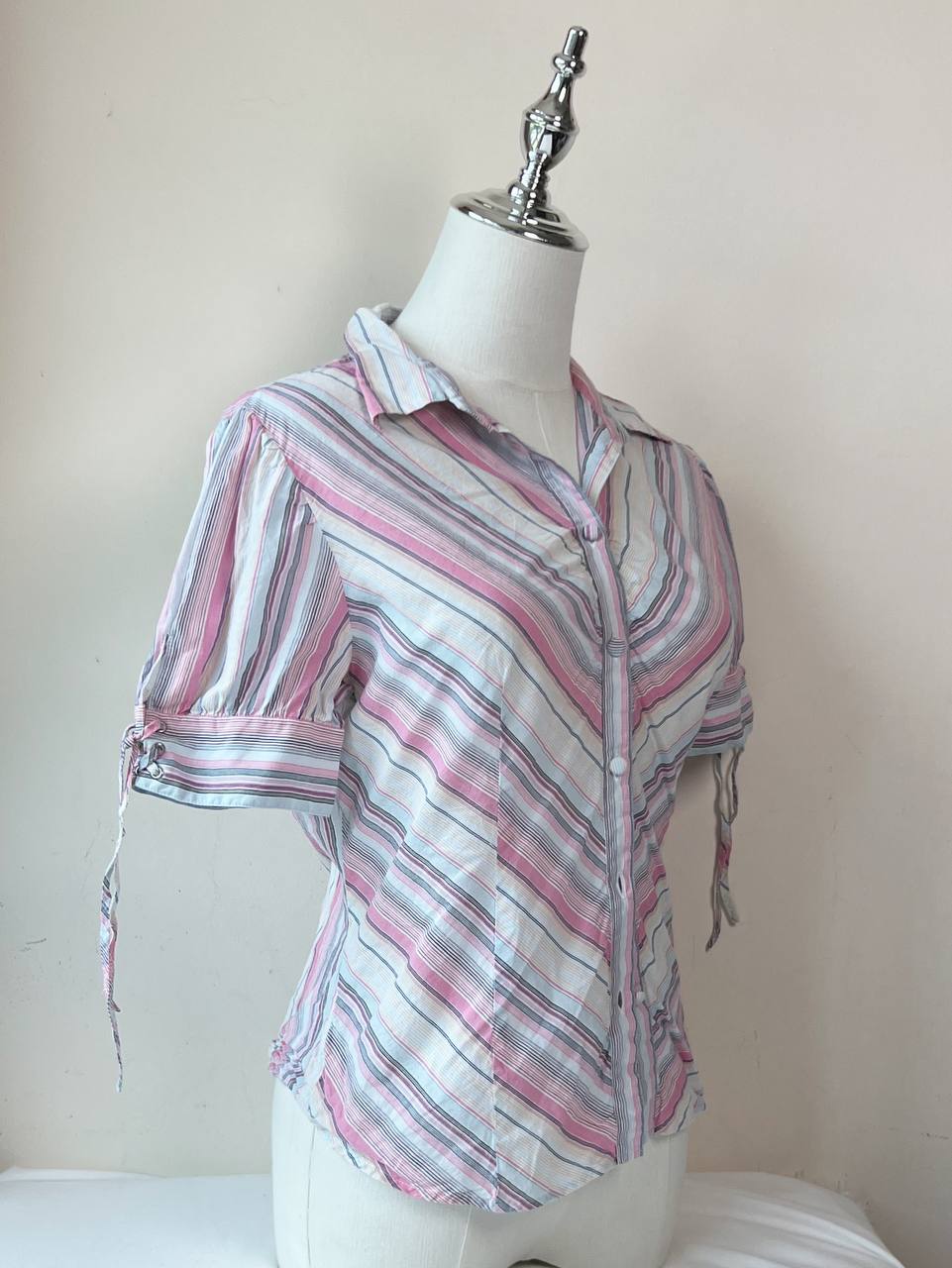 Y2K Pink & Purple Striped Blouse