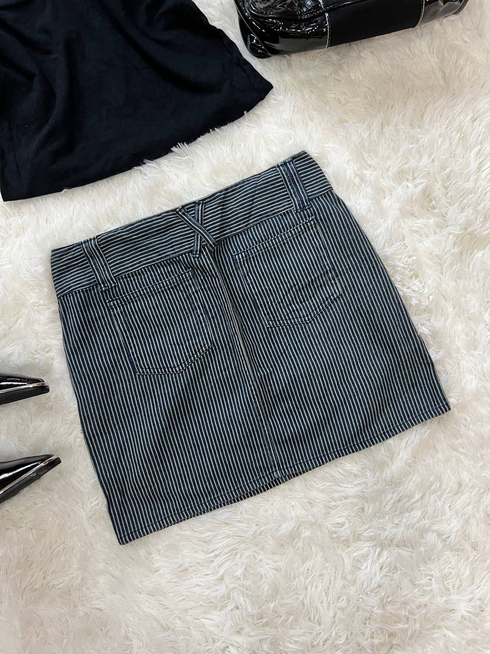 Pinstriped Mini Skirt