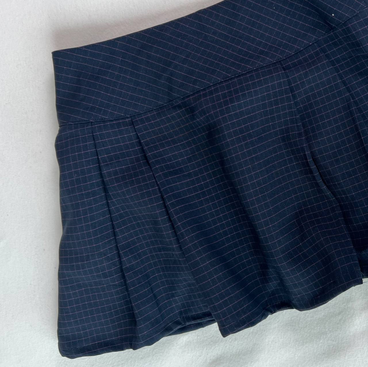 Pleated Grid Skirt