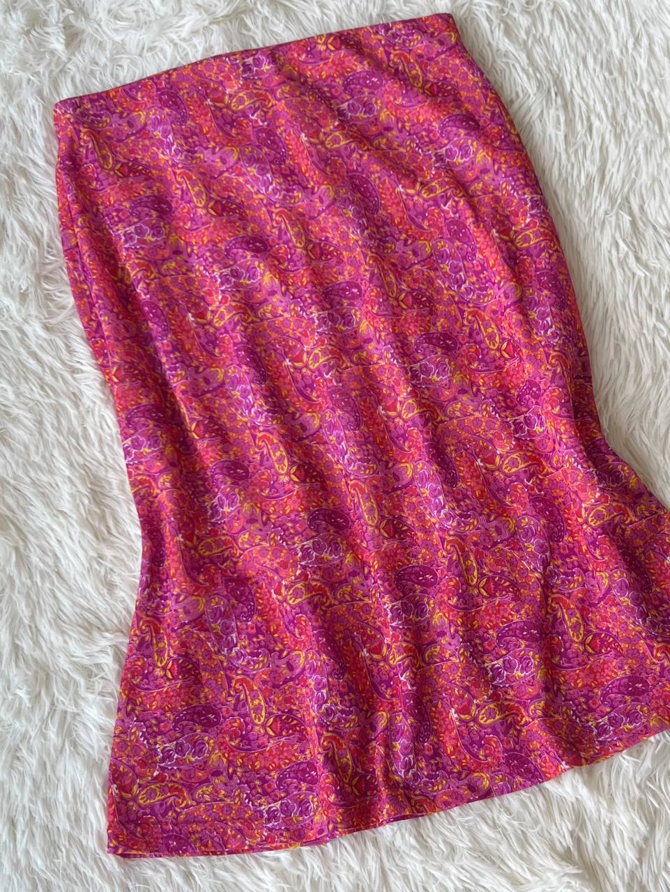 Pink Summer Paisley Skirt