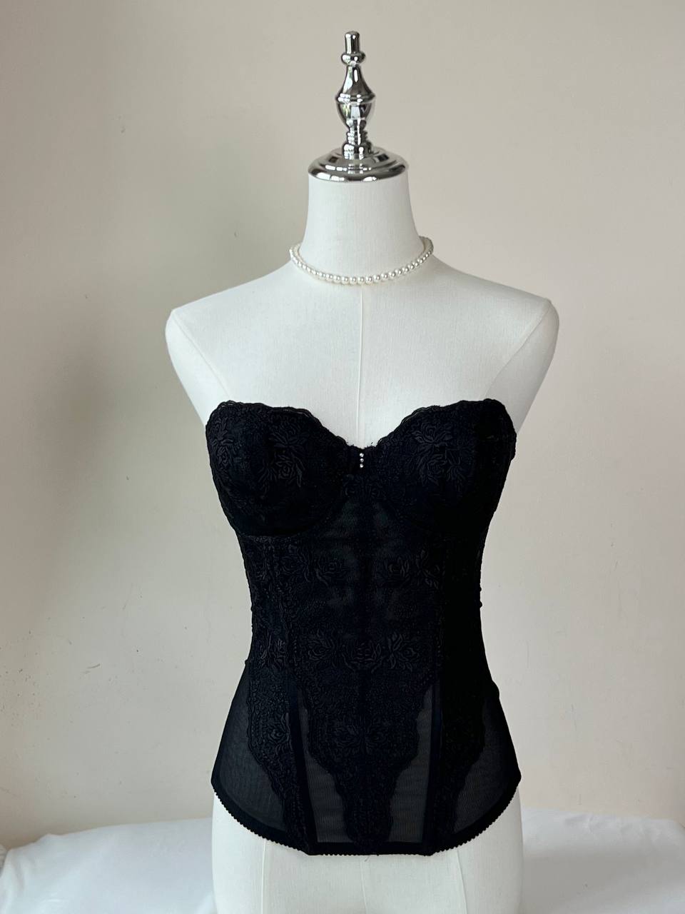 Black Embroidered Corset