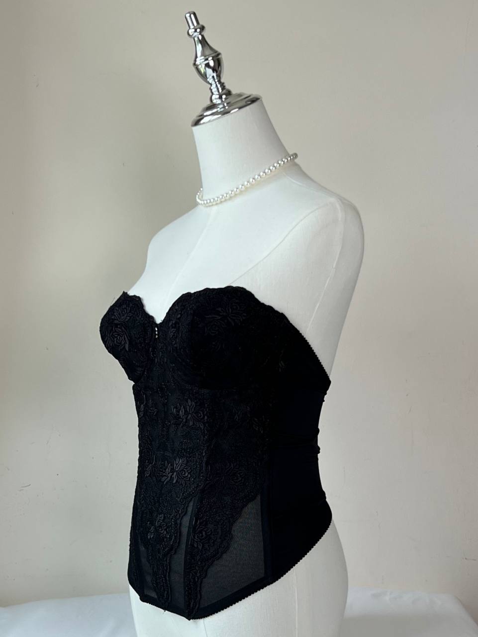 Black Embroidered Corset