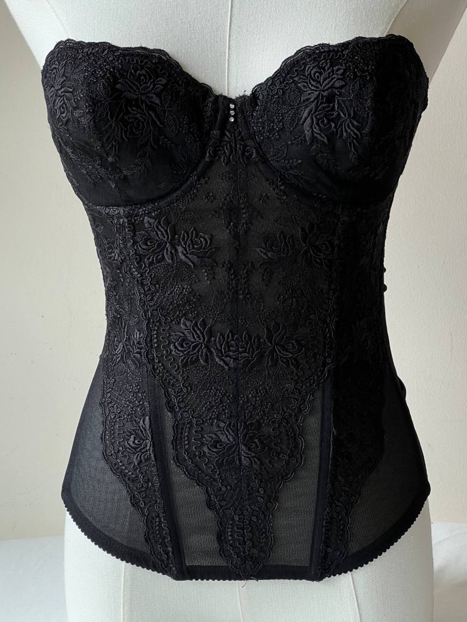Black Embroidered Corset