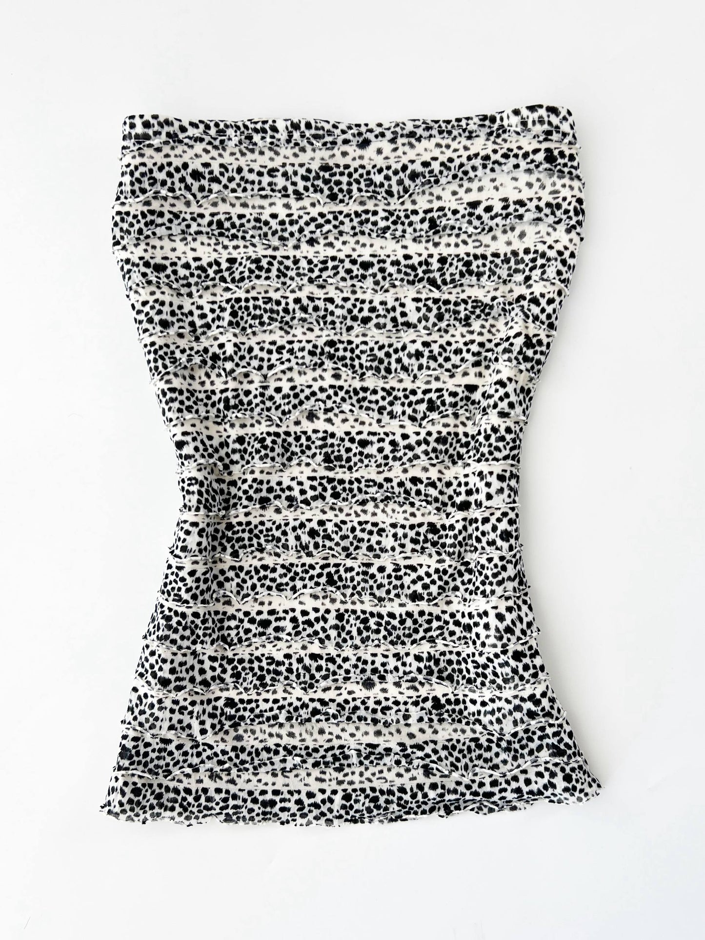 Cecil Mcbee Ruffle Leopard Print Tube Top