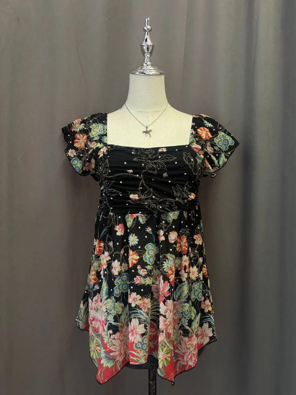 Black and Pink Floral Cami 1