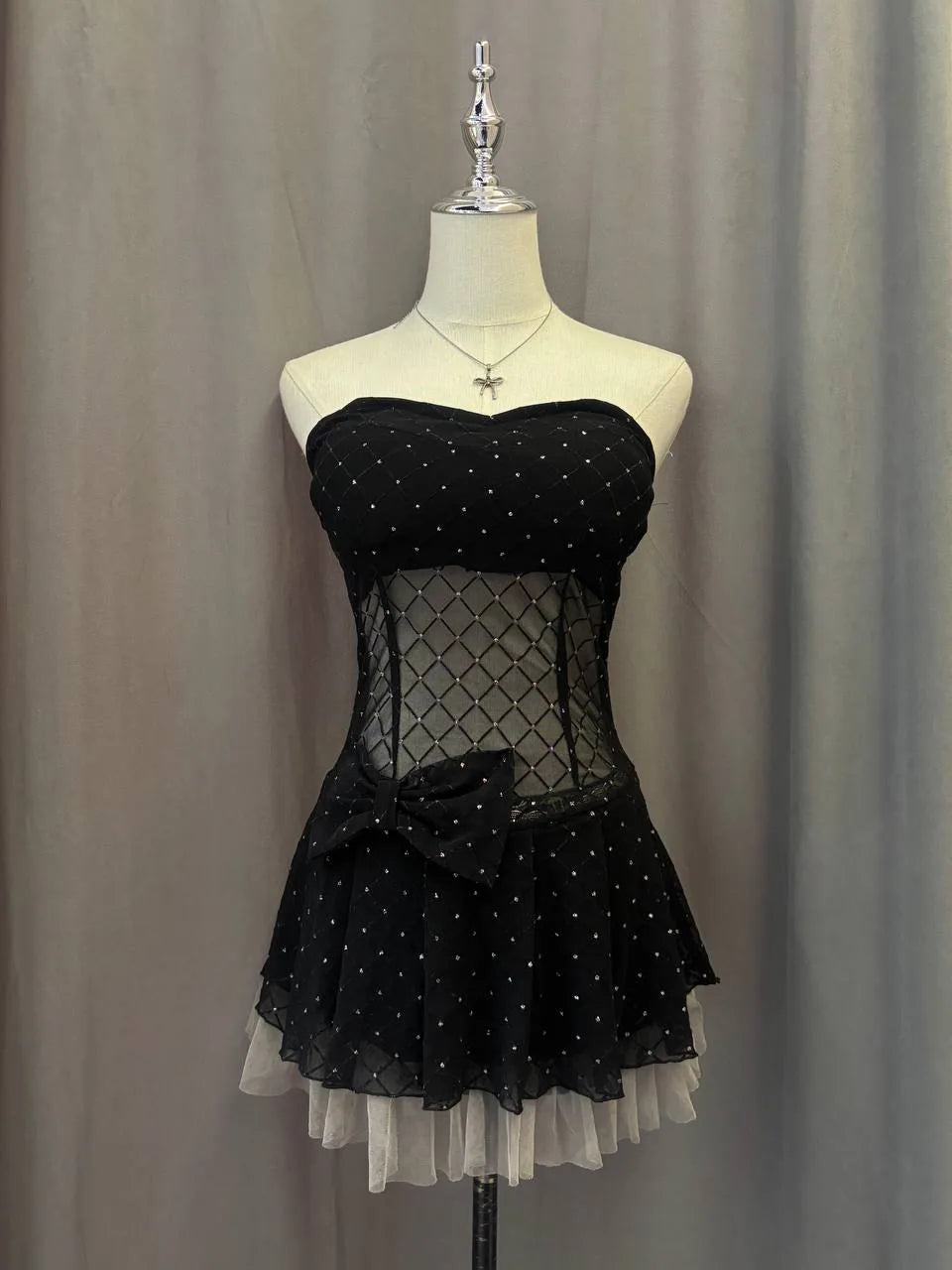 Black Bedazzled Sheer Cami 1