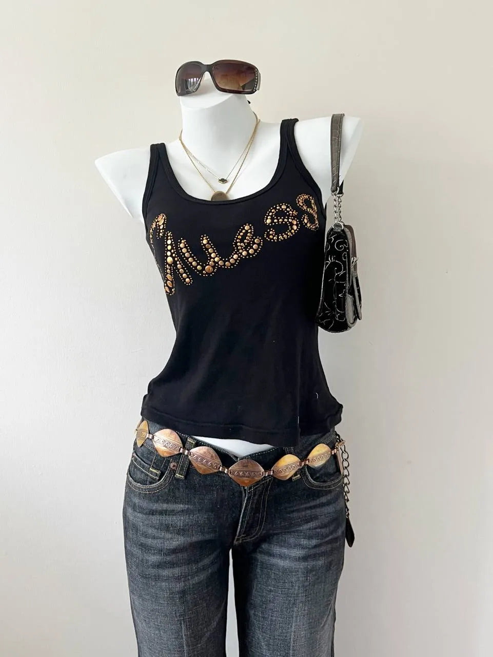 Black Guess Gold Rivet Tank 1