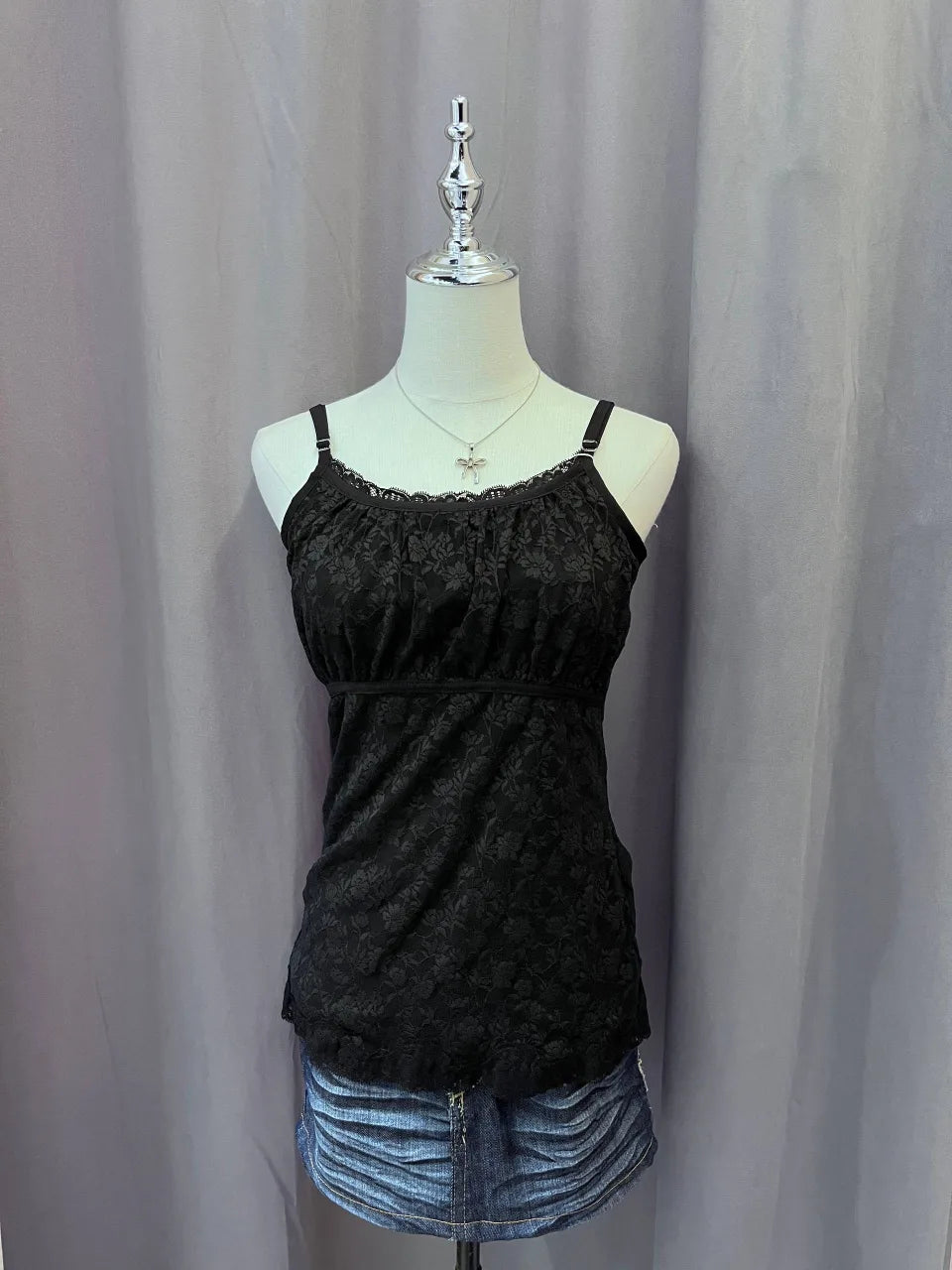 Black Lace Overlay Cami 1