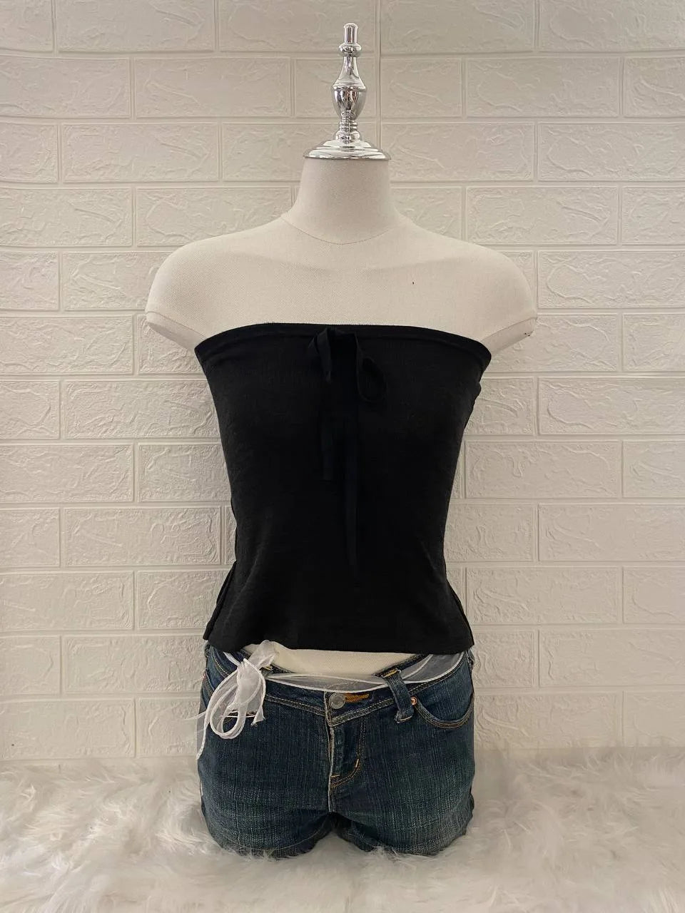 Black Ribbon Tube Top 1