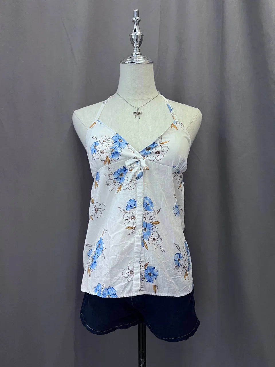 Blue Floral Halter 1