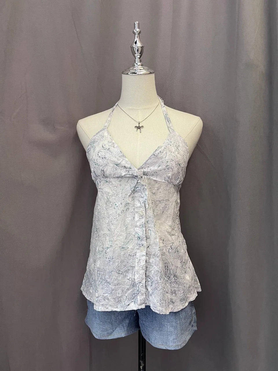 Blue Floral Halter 1