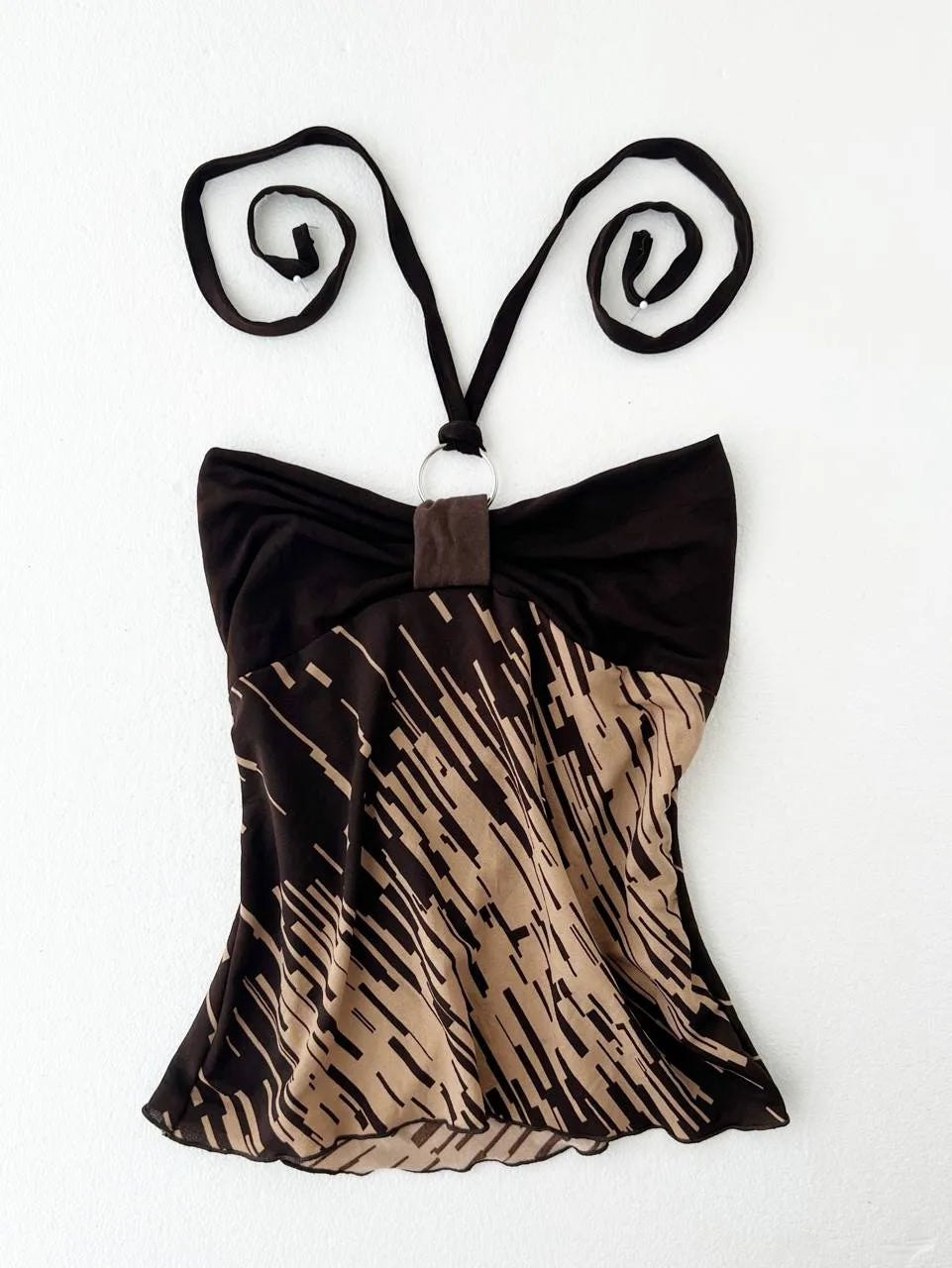 Brown Patterned Body Halter 1