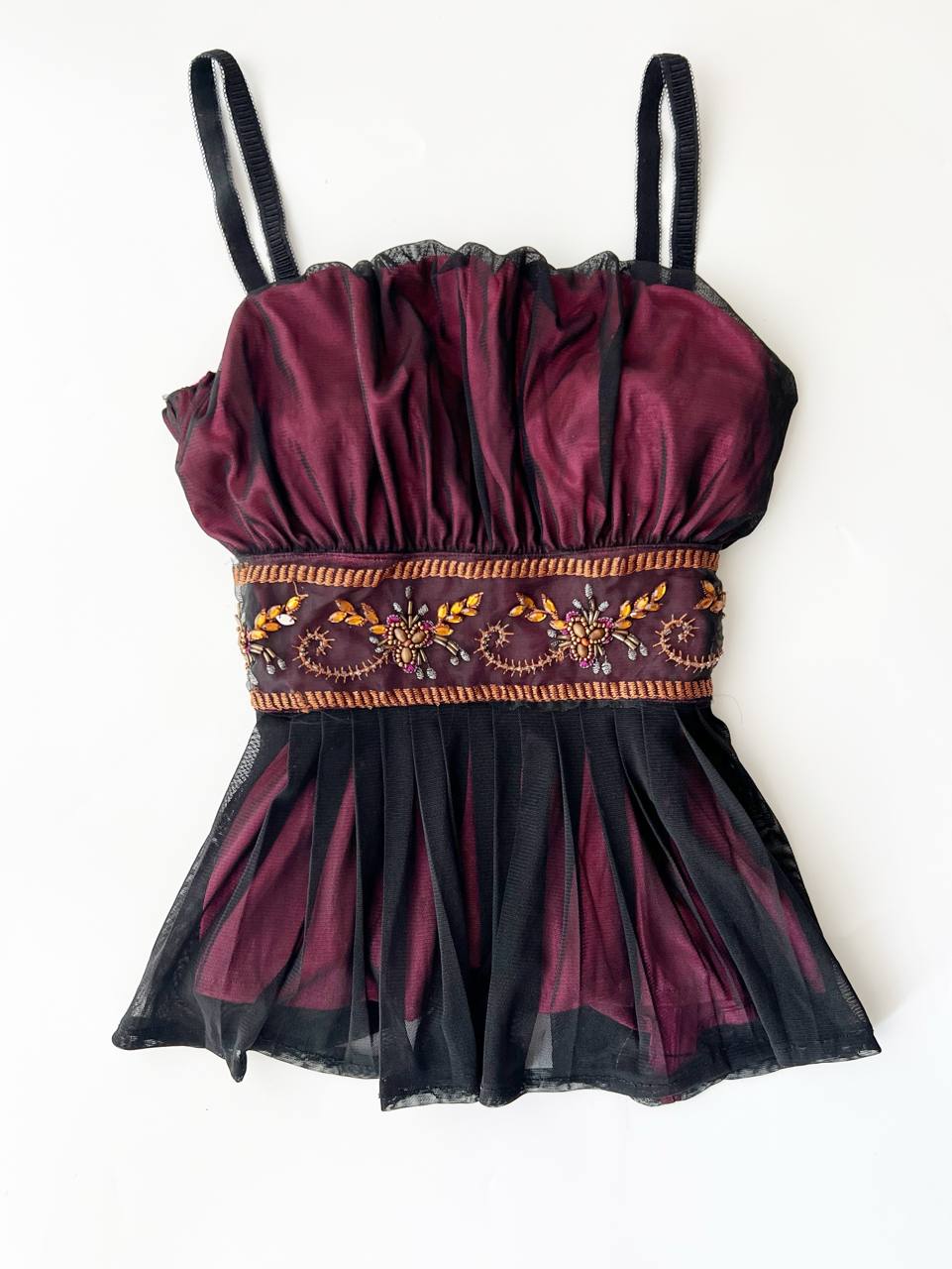 Hot Pink w Black Mesh Overlay Cami