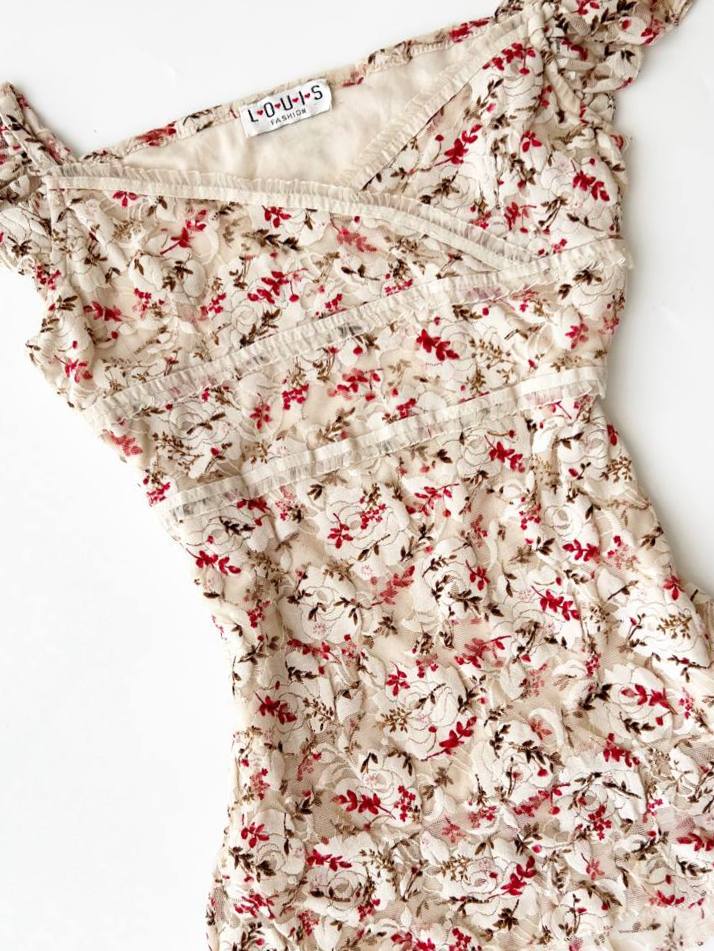 Floral Mesh Overlay Blouse