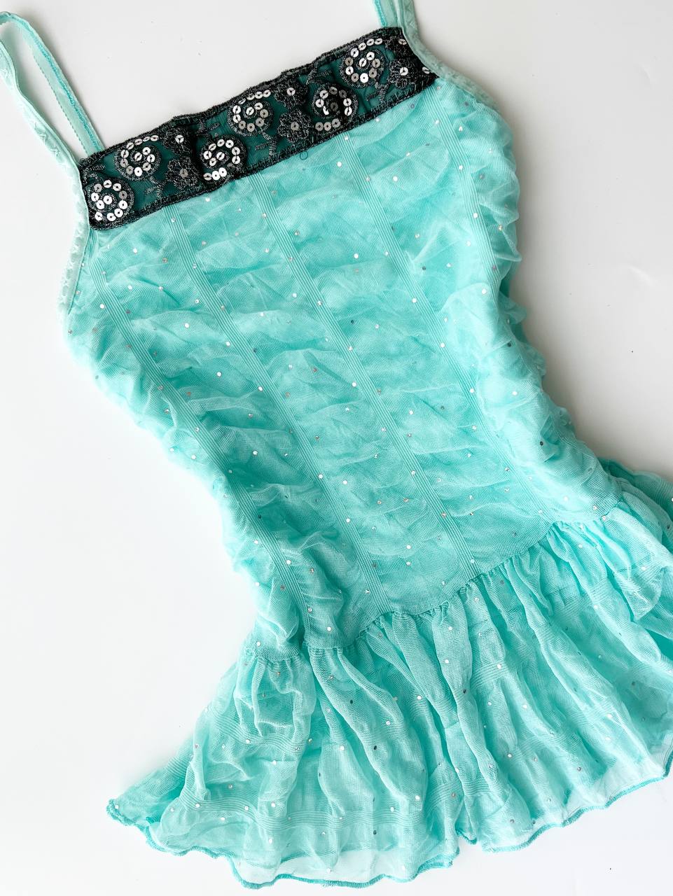 Sequinned Turquoise Cami