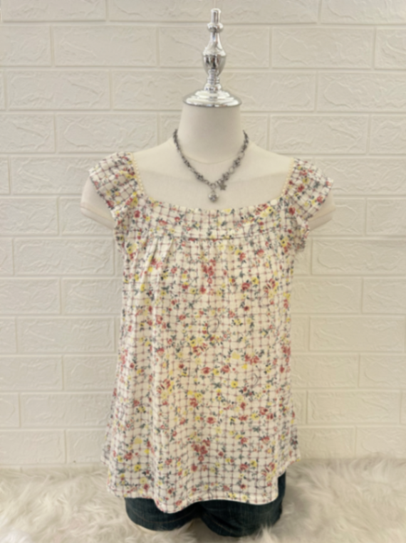 Floral Print Babydoll Top 1