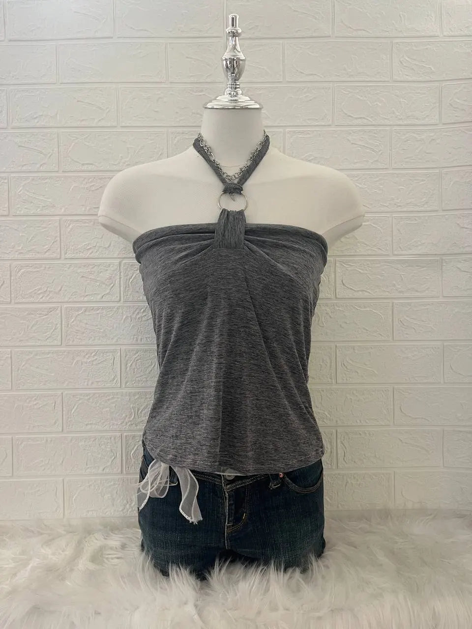 Grey Reworked Halter (2-way) 1