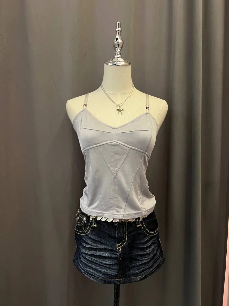 Grey Satin Cami 1