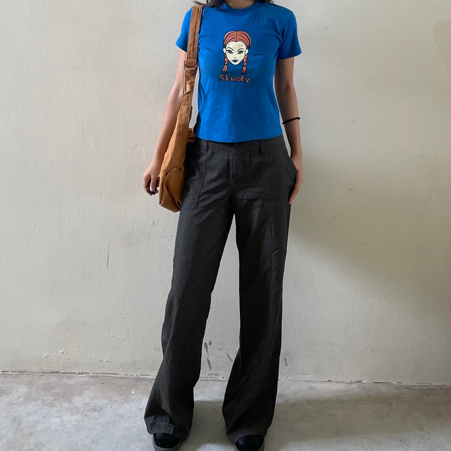 Olive Green Nylon Flares