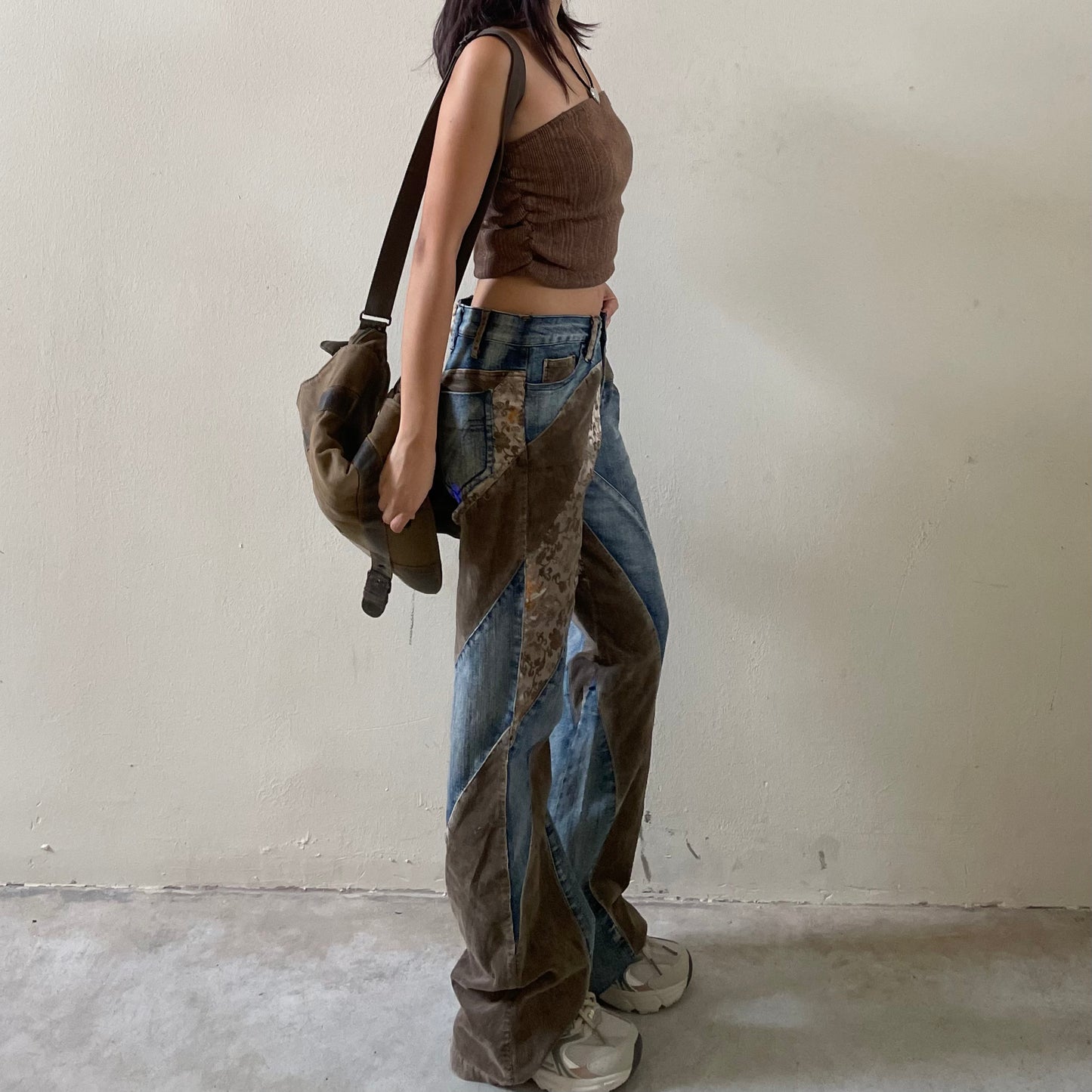Jacquard Suede Flare Jeans